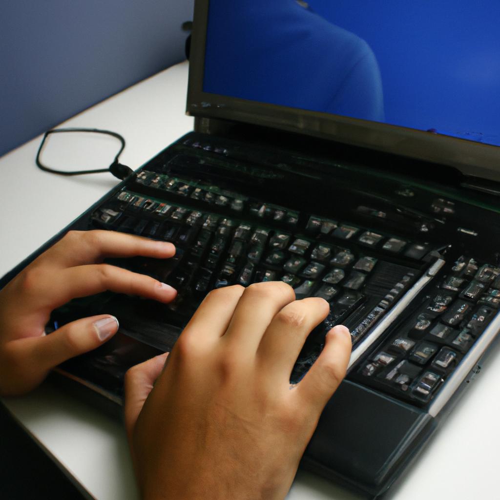 Person researching on a computer